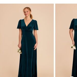 Birdy Grey Velvet floor length dress in Peacock blue